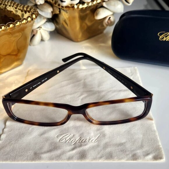 ✨NEW Designer CHOPARD Monture Eyeglasses 23K Gold VCH 048 Sz 55[ ]14 Limited Edt - Picture 3 of 8